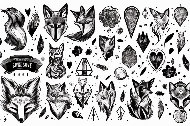 Middle, fox, space , love, fantasy tattoo idea