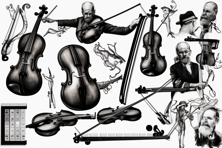 Freud playing violin tattoo idea