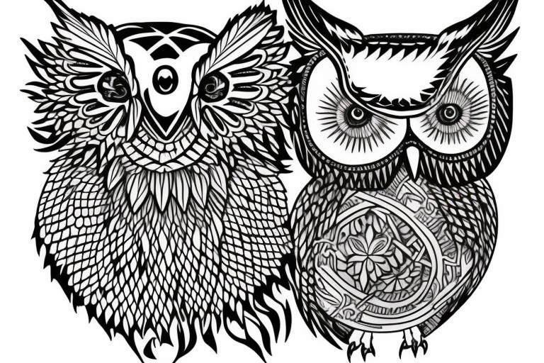owl chest piece tattoo idea