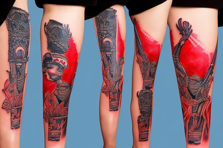 anaglyph 3D red blue tattoo pixels Guanche canary number 13 leg
small tattoo tattoo idea