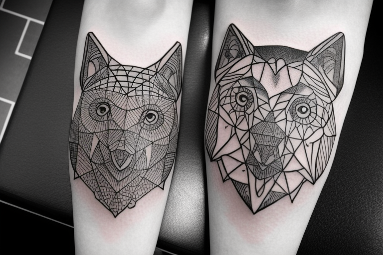 owlwolf and indian skull tattoo  EntertainmentMesh