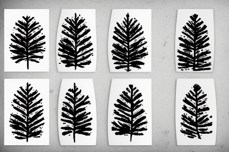 Pine trees and clouds using fingerprints tattoo idea