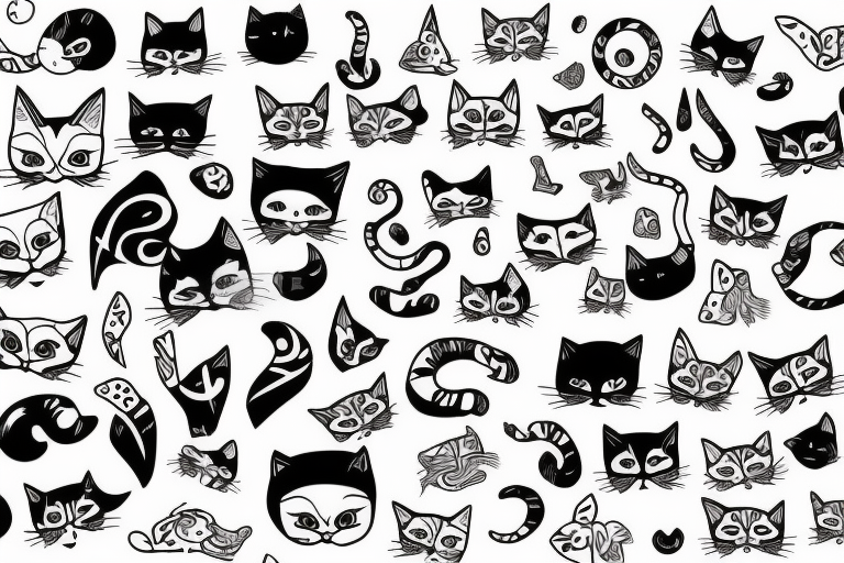 Abstract pattern with cat tattoo idea