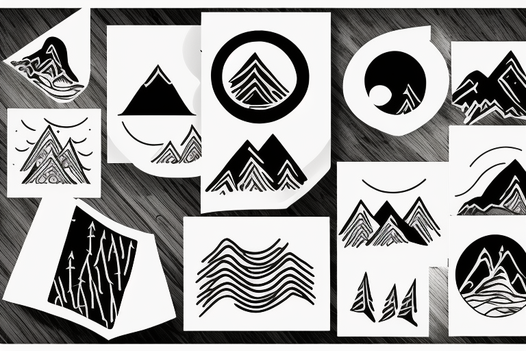 Mountains in circle tattoo idea