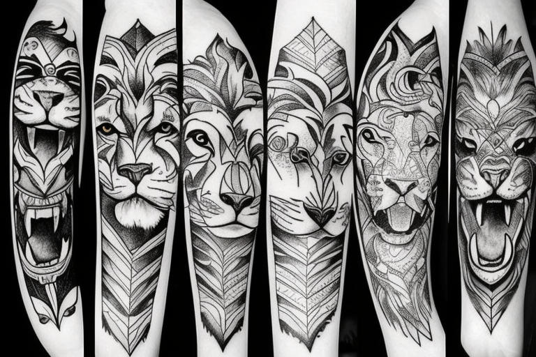 60 Lion Skull Tattoo Designs For Men  Big Cat Ink Ideas