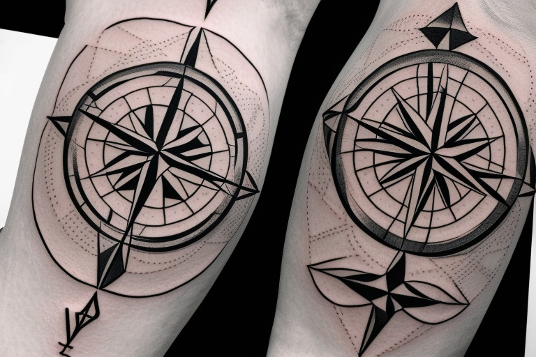 compass in an armband tattoo idea