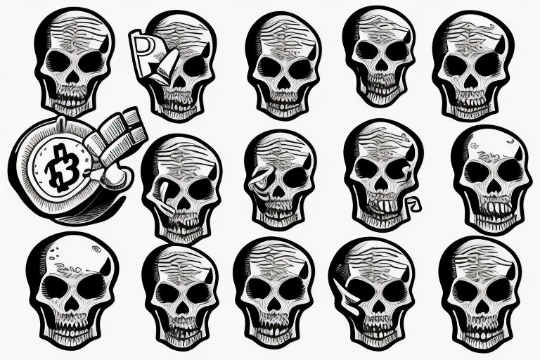 a skeleton with money on his head tattoo idea