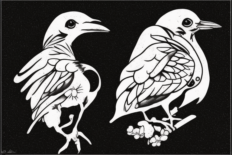 a dying bird eats a dead one tattoo idea