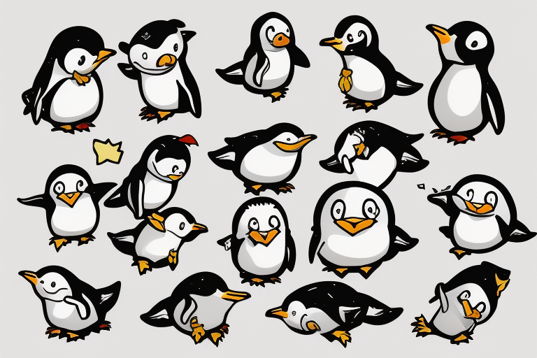 a small, cute, little fat penguin that is waving and saying 'ello tattoo idea