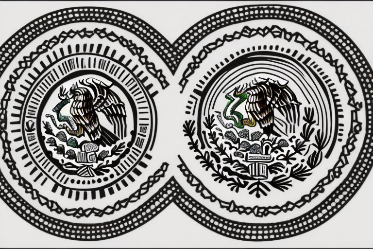 Mexico and colombia on a circle tattoo idea
