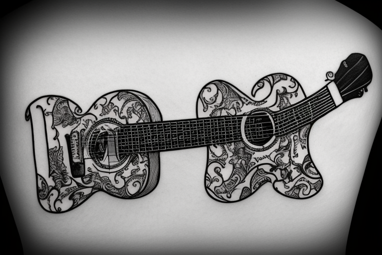guitar and a bull tattoo idea