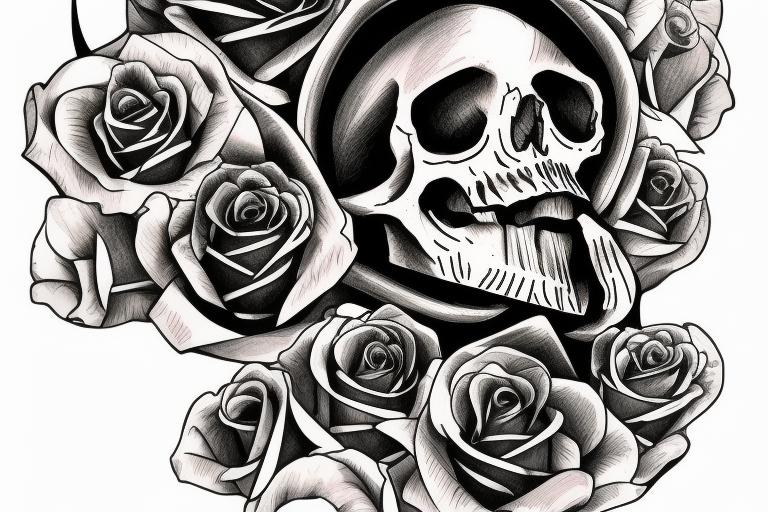 hourglass with rose on top part of glass and skull on bottom tattoo idea