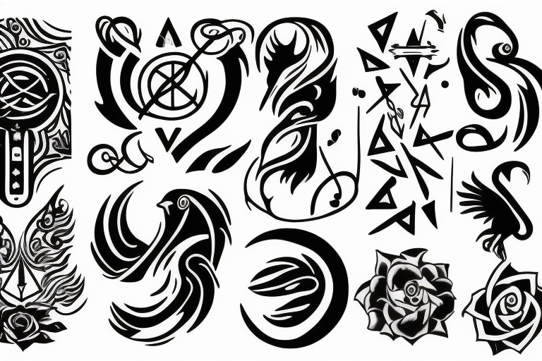 modern tattoo, that symbols libra, air, spirit, nature and spiritual tattoo idea