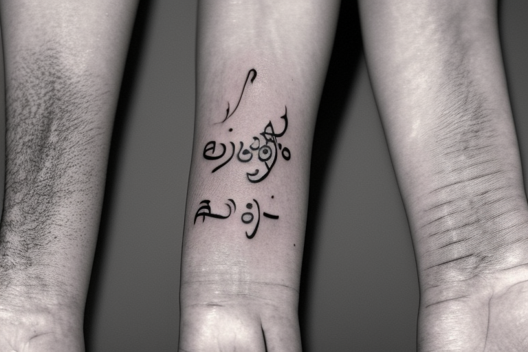 A tattoo design that writes "अनिच्चा" The design should be simple yet elegant, with clean lines and a minimalist style. The font should be legible and easy to read, and the tattoo should be placed on the inner wrist. The design should incorporate traditional Hindi calligraphy elements while also reflecting the personal style and taste of the wearer. tattoo idea