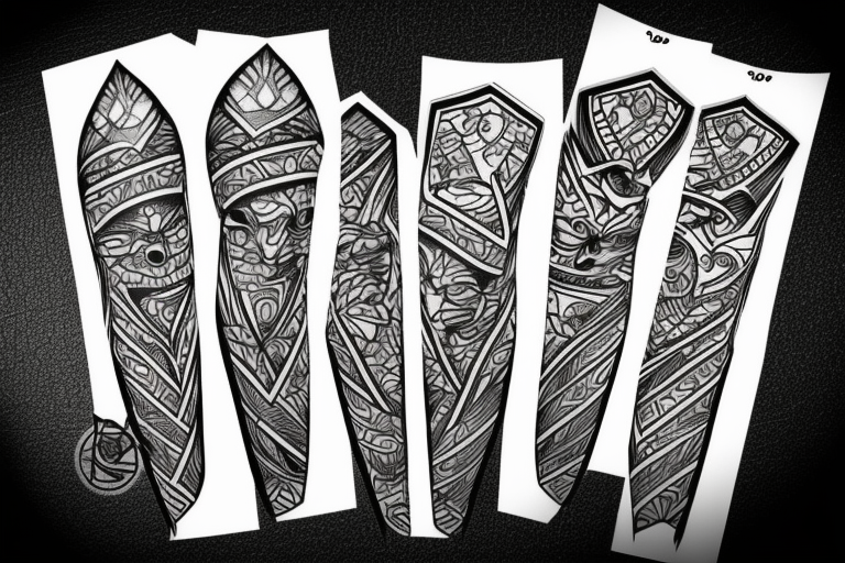 Diamond Line art combat shield tattoo idea