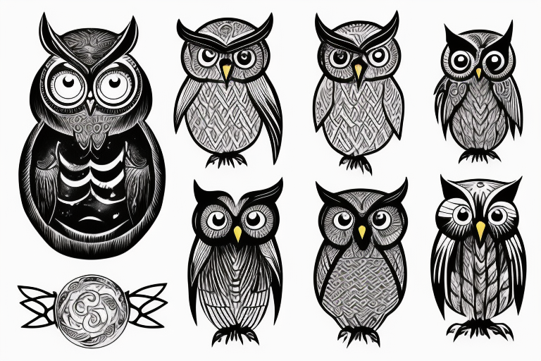 Mystery owl in mist tattoo idea