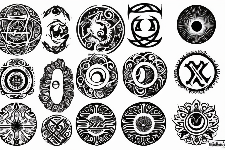 Black sun (circle) sign in the Old Slavic style tattoo idea