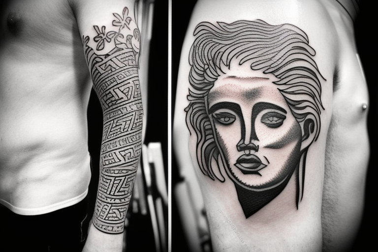 Greek god tattoo which is masculine. Small tattoo idea