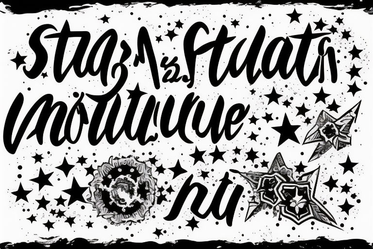 Stars with positive words tattoo idea