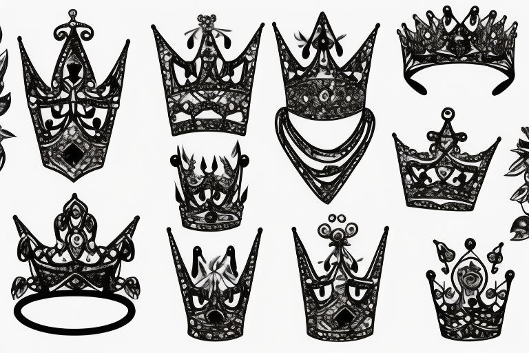 Ant diamond crown tattoo idea