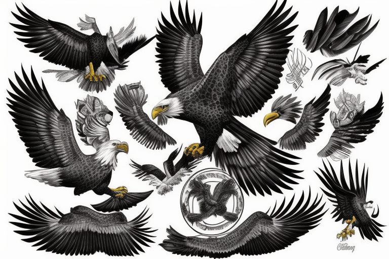 Eagle on chest tattoo idea