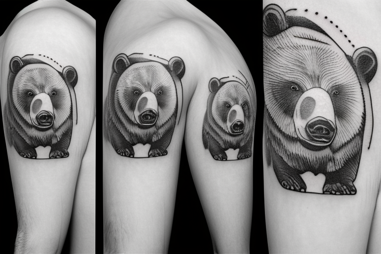 Grizzly bear mom and cub tattoo idea