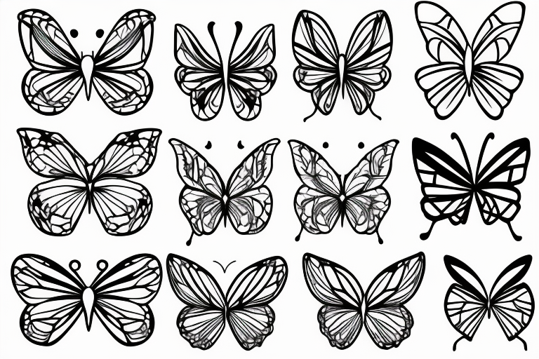 Butterfly outline tattoo idea