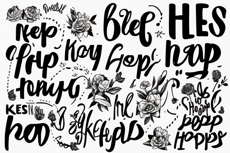 Lyrics but in pictures: Keep your hopes up high and your head down low tattoo idea