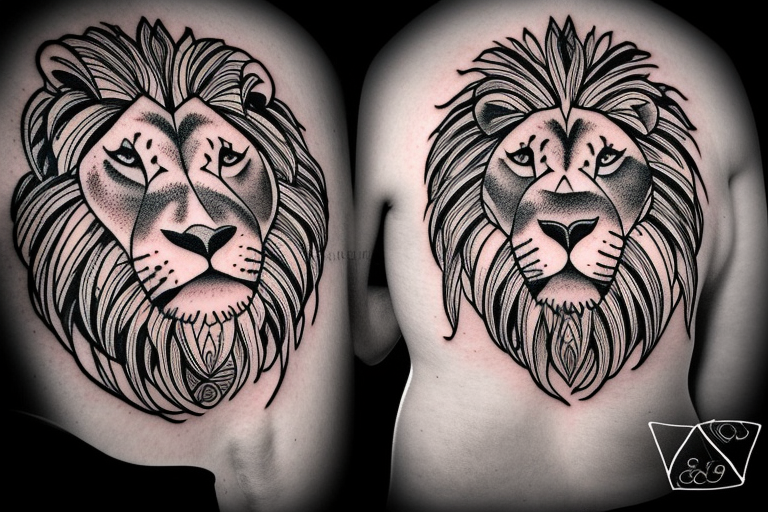 Beautiful lion face. tattoo idea