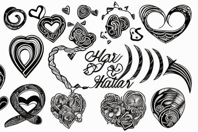 Half helix and a hidden heart tattoo idea
