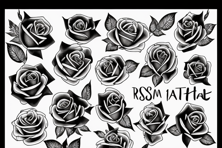 rose tattoo with the text family tattoo idea