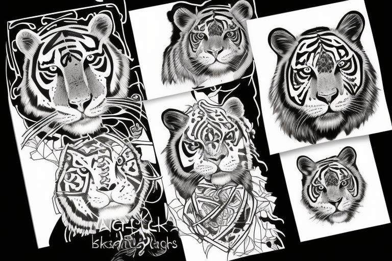 Black tiger tattoo idea