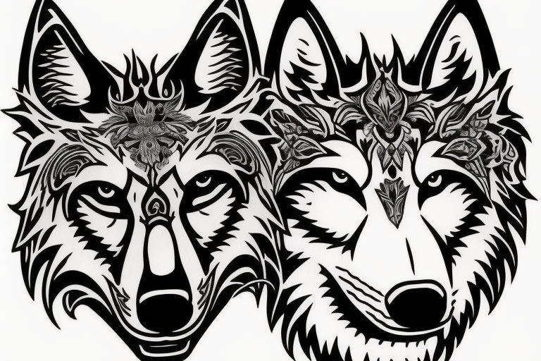 Wolf head tattoo idea