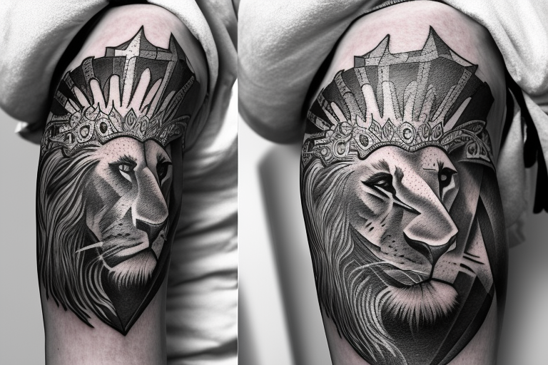 A knight, a lion, 6 stars, SPSJ, a candle, Phrygian cap, Mountains in the back ground, an eagle, a condor, tattoo idea