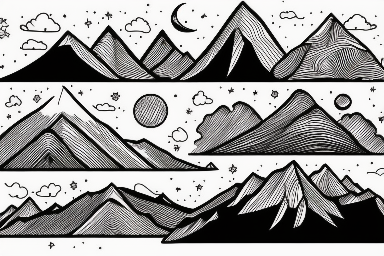Mountain with skies tattoo idea