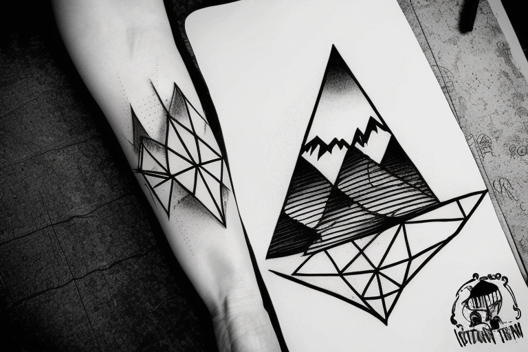 mountain sketch tattoo