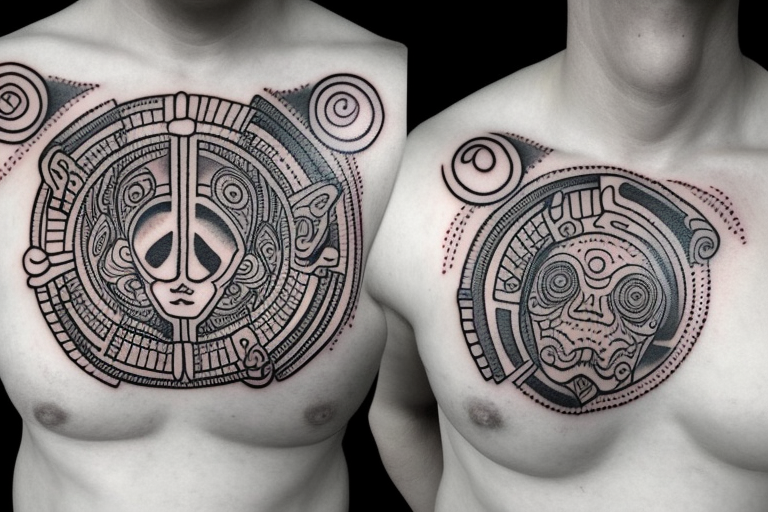 Chest peace one eyeball and for the pupil put the Mayan calendar tattoo idea