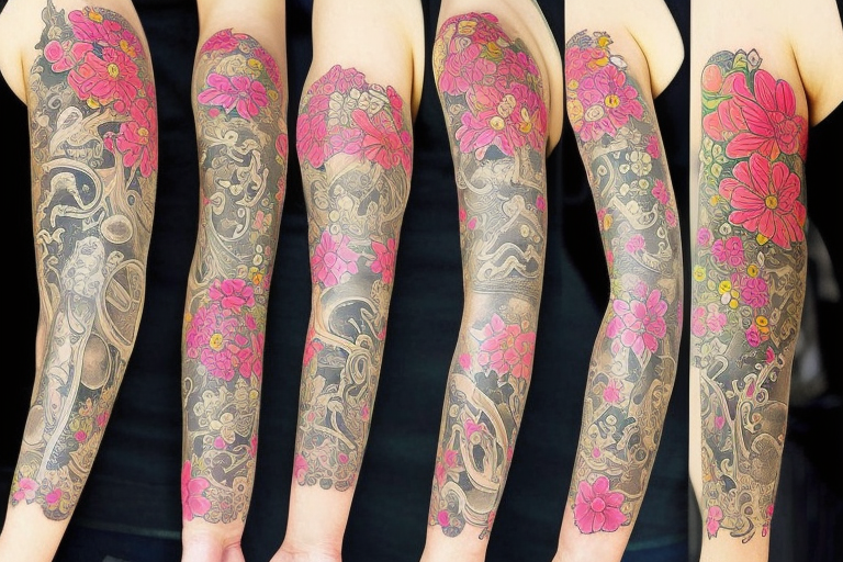 Tropical leaves love  Floral tattoo sleeve Sleeve tattoos Geometric  tattoo