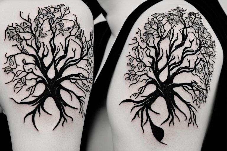 a withered tree grows from the palm of your hand tattoo idea