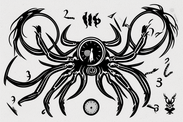 Scorpion with the clock between claws tattoo idea