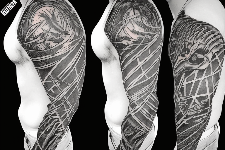 Blackwork Skeleton Sleeve Tattoo  TATTOOGOTO