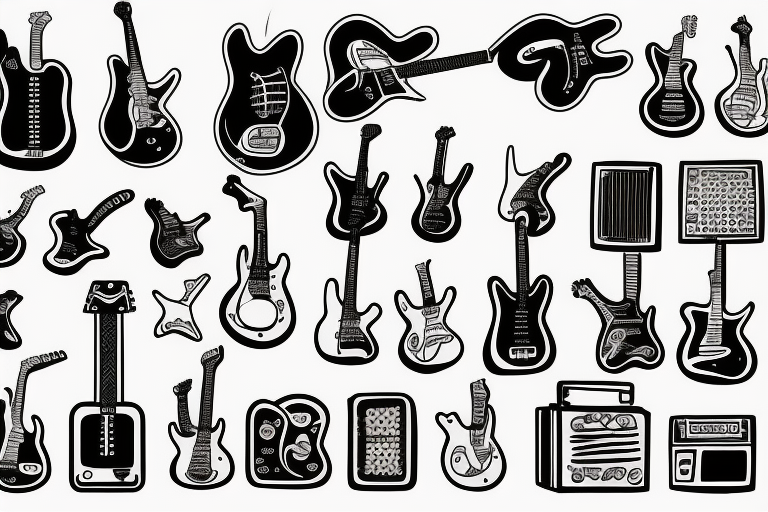 55 Elegant Guitar Tattoos