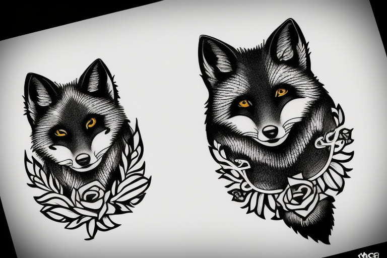 black fox tattoo idea