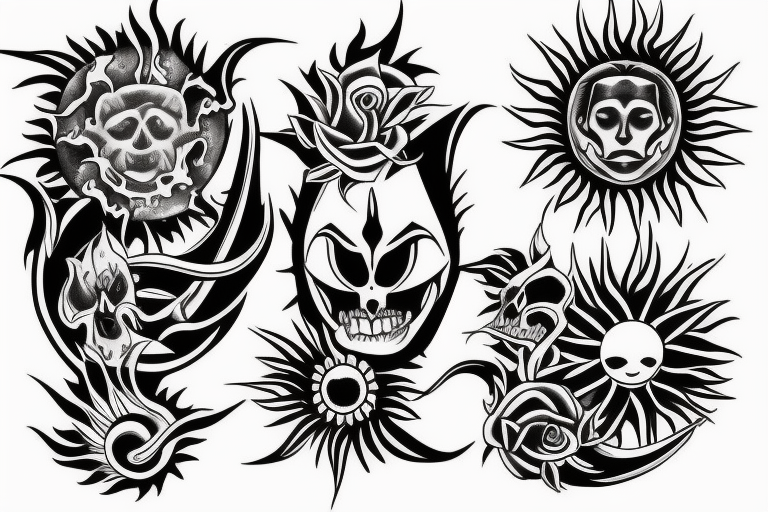 the blazing sun tattoo idea