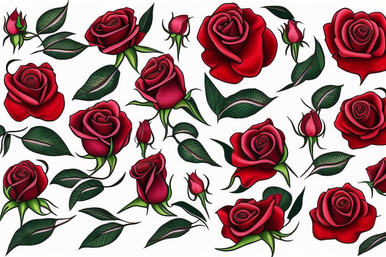 Red rose  intertwined with a Lilly of the valley tattoo idea