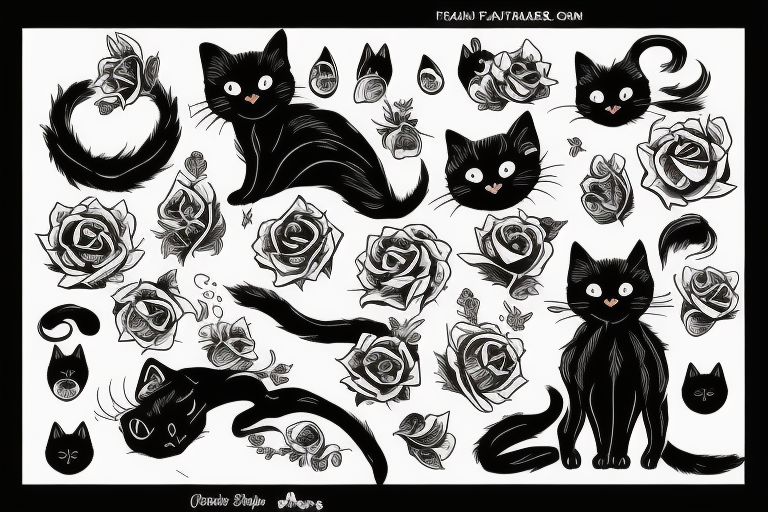 Black cat tattoo idea
