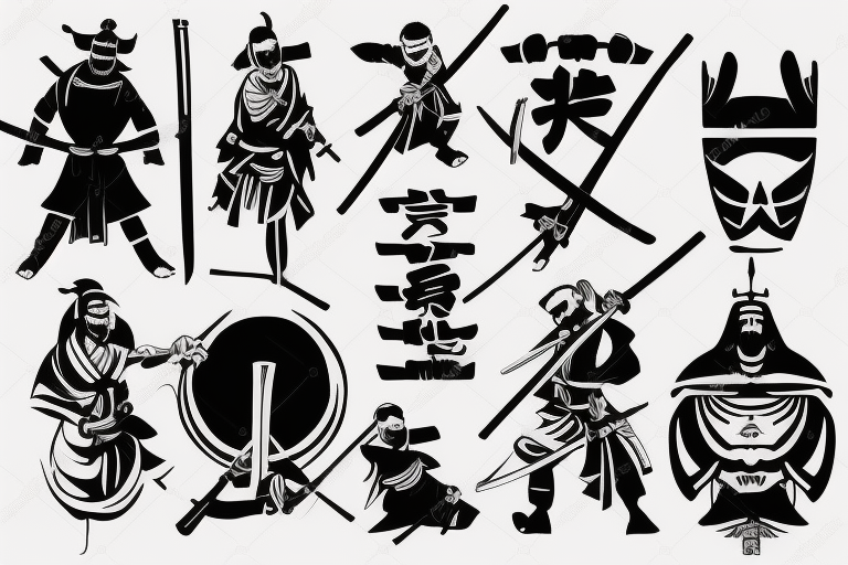 Samurai holding sword tattoo idea