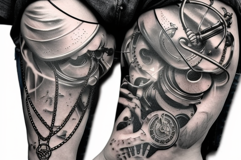steampunk arm tattoo