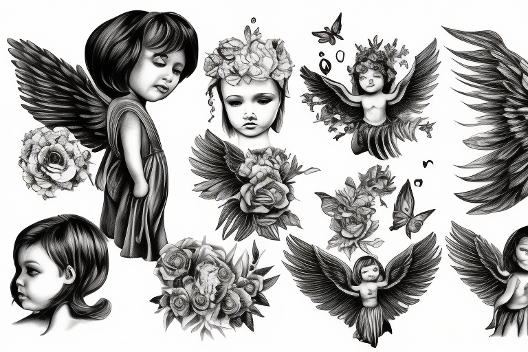 Angel Tattoos  Angel Wings Guardian Angel and St Michael Designs