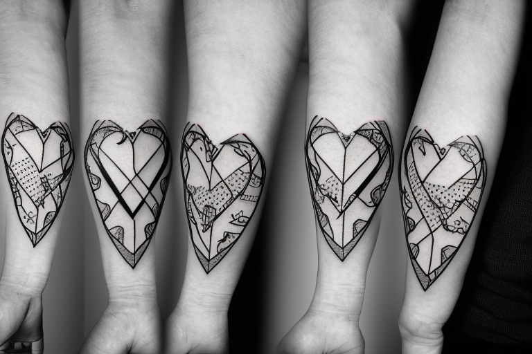 cyber sigil heart tattoo idea